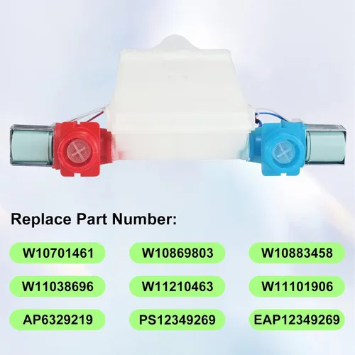 Miniatura 3 de Actualización W11101906 W11210463 Válvula de entrada de agua para lavadora compatible con Whirl-pool Am-ana Cro-sley May-tag Reemplazo