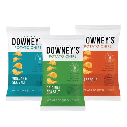 Miniatura 3 de Downey's Papas fritas, papas fritas cocidas en hervidor, aperitivo hecho a mano, lote pequeño, ligero y crujiente, sin gluten, hecho en Michigan