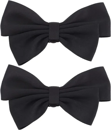 LIFKOME Black Bow Shoe Clips Ribbon Detachable Shoes Buckle Wedding Bridal Shoe Buckle Shoe Charms Decoration for DIY