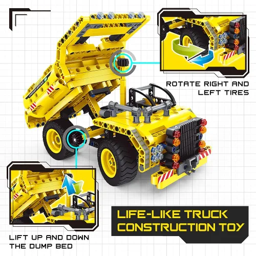Miniatura 4 de STEM / Juguete de construcción para niños de 5, 6, 7, 8, 9, 10, 11, 12 años de edad, niño, niña - Juguete 2 en 1 de Camión y Avión Desmontable, 361