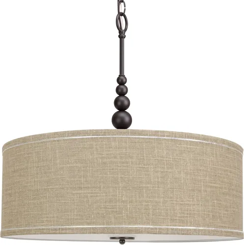 Revel Adelade 22" Moderno candelabro con Tambor de la tela de sombra difusor de gas temperado, RV-CC230960-OB, 60.00watts Bronce aceitado