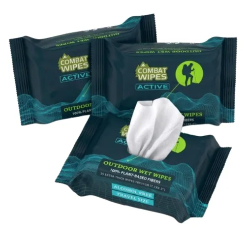 Miniatura 7 de Combat Wipes ACTIVE Toallitas Húmedas para Exteriores - Equipo de Campamento Extra Grueso, Biodegradable, Paños de Limpieza/Refrescantes para Cuerpo