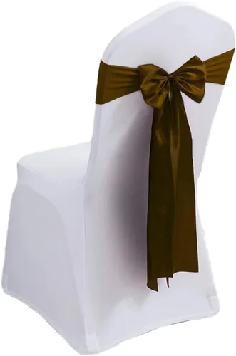 Miniatura 16 de Paquete de 100 bandas de elastano para silla, lazos de satén de color azul para bodas, eventos, banquetes, hoteles, hogar y cocina, 100