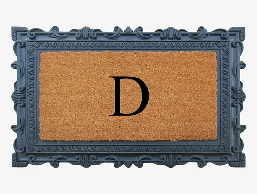 Miniatura 11 de A1HC - Felpudo con monograma de goma natural y fibra de coco de 24 x 36 pulgadas para puerta delantera, antidesprendimiento, duradero, para entrada