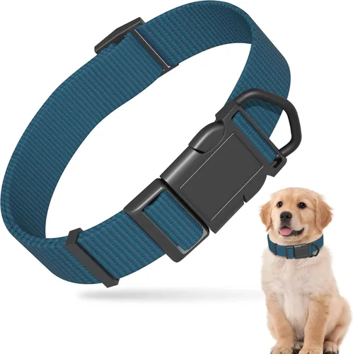 Miniatura 25 de Collar de perro azul para perros pequeños, transpirable, antiolor y suave, cómodo para cachorros de piel sensible, 90% rayón de bambú, hebilla Azul