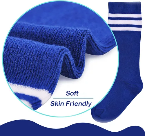 Miniatura 4 de American Trends Calcetines de fútbol para niños y niñas, calcetines altos a la rodilla, calcetines de algodón para deportes, calcetines largos