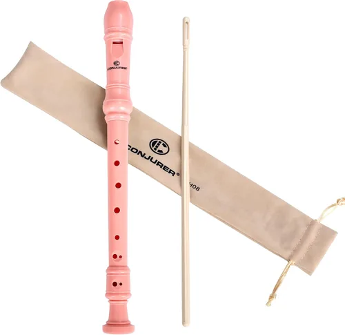 Miniatura 16 de CONJURER Grabadora soprano para niños y estudiantes, 10 unidades, flauta alemana de 8 agujeros, para principiantes, con varilla de limpieza y bolsa