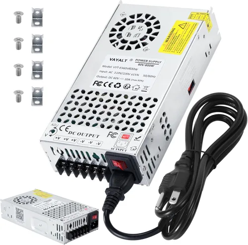 Miniatura 19 de VAYALT Fuente de alimentación de conmutación DC 12V 50A 600W, Convertidor de CA a CC de 110V/220V, Conmutación regulada universal, Fuente de 12