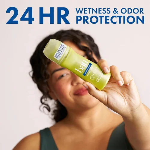 Miniatura 3 de Ban Desodorante Antitranspirante Roll-on Invisible para Mujeres y Hombres, Protección contra Olor y Sudor de Axilas por 24 Horas, Powder Fresh, 3.5