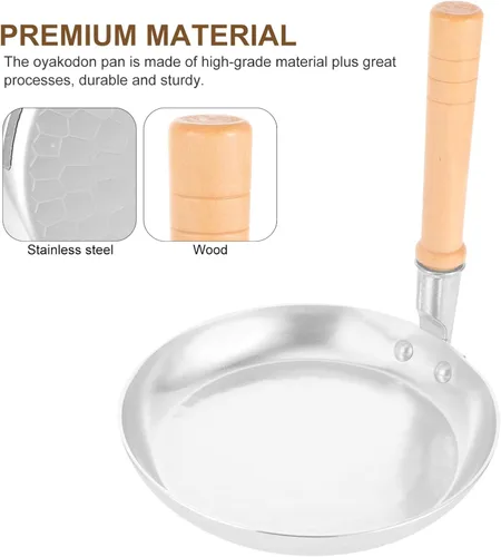 Miniatura 7 de Hemoton Oyakodon - Sartén multifunción con mango vertical para cocina japonesa, no limpiar para comidas familiares, restaurantes