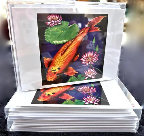 Miniatura 3 de Greeting Cards Original Art by Babette Gazarian-Cherne' KOI