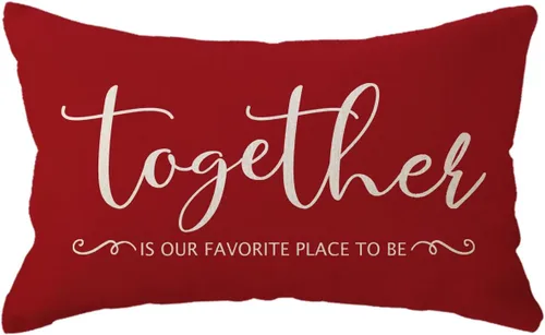 Miniatura 6 de ULOVE LOVE YOURSELF Home Quotes Fundas de almohada decorativas de madera Together is Our Favorite Place to Be", funda de almohada de granja de 12 x