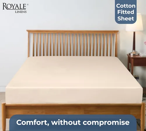 Miniatura 7 de Royale Linens Sábana bajera ajustable de algodón 100% orgánico - Tejido percal - Sábanas bajeras de bolsillo profundo súper suaves - Sábana elástica