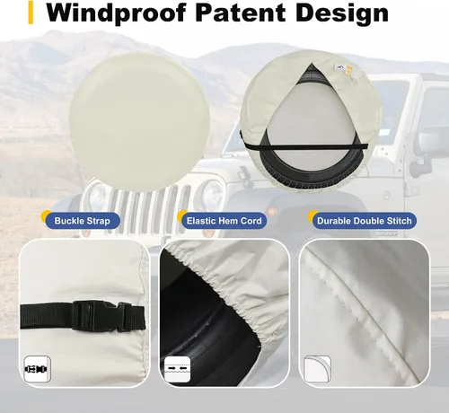 Miniatura 5 de Explore Land - Funda resistente universal para neumático de repuesto para remolque, vehículo recreativo, SUV, camión