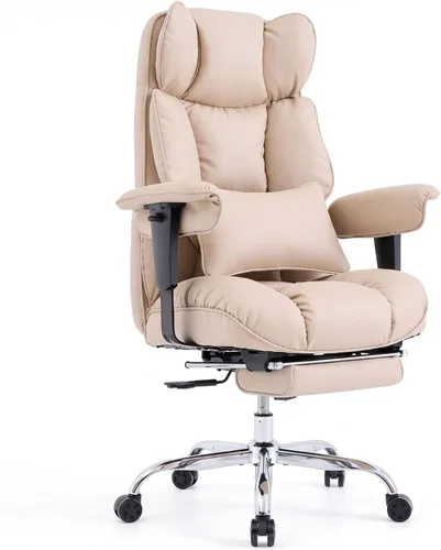 Miniatura 11 de Efomao Silla de oficina grande y alta de 400 libras, silla de escritorio reclinable resistente con reposapiés, silla ejecutiva de piel sintética