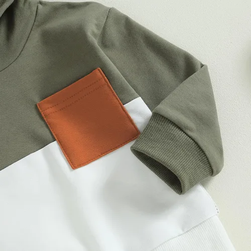 Miniatura 120 de Conjunto de ropa de otoño e invierno para bebé y niño, sudadera larga con capucha y pantalones para niños pequeños, 6, 12, 18, 24 meses, 2T