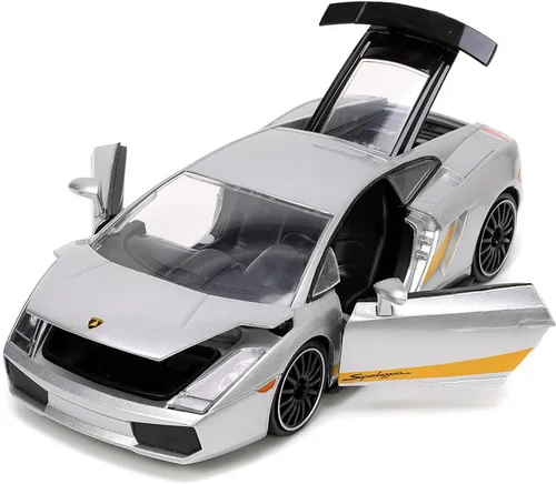 Miniatura 6 de Jada Toys Hyper-Spec 1:24 Lamborghini Gallardo Superleggera - Coche fundido a presión, color plateado, juguetes para niños y adultos