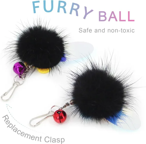 Miniatura 3 de SONGWAY Recambios de varita de juguete para gatos, 6 piezas de repuesto de juguetes para gatos peludos en forma de insecto, juguetes interactivos