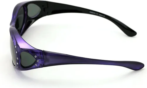 Miniatura 2 de V.W.E. Gafas de sol polarizadas para mujer, con diamantes de imitación, marco rectangular, con forma de corazón, 2.36 pulgadas