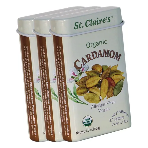 Pastillas Herbales Orgánicas de St. Claire, (Jengibre, lata de 1.5 onzas, paquete de 3) | Sin gluten, veganas, sin OMG, a base de plantas, sin