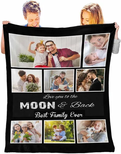 Miniatura 13 de Manta personalizada con tus fotos favoritas, manta personalizada con mis propias imágenes para familia, mamá, papá, hija, hijo, perro, hermanas