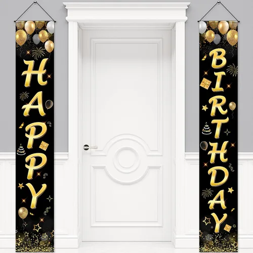 Miniatura 7 de Cartel de decoración de cumpleaños, letrero de puerta de feliz cumpleaños para hombres, mujeres, niños y niñas, ideal para decoración de cumpleaños