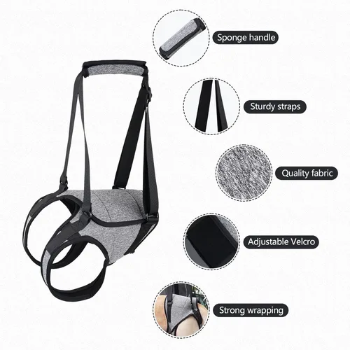 Miniatura 2 de Soporte para patas traseras para perros, cabestrillo para patas traseras, para razas medianas a grandes, perros mayores, mascotas lesionadas