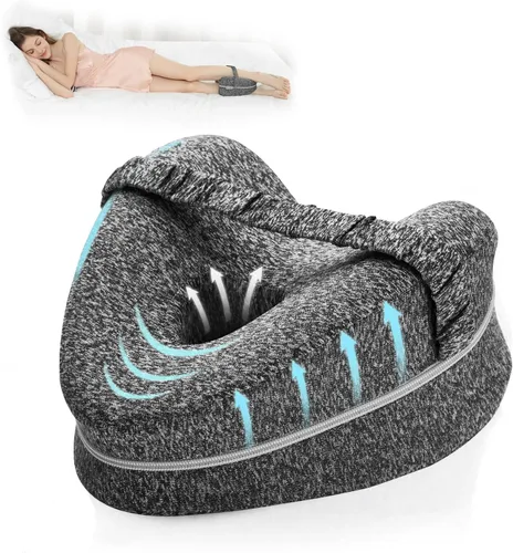 Miniatura 10 de BEAUTRIP Almohada de rodilla para dormir de lado, almohadón de espuma viscoelástica con contorno de cuña, cojín de apoyo con funda lavable