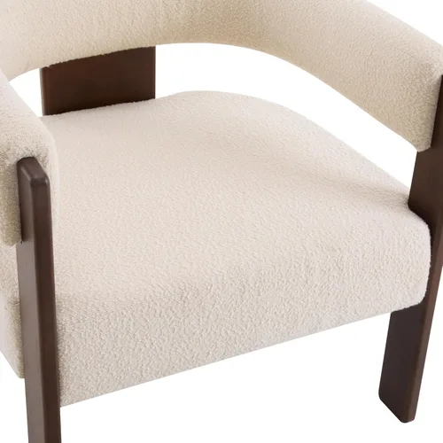 Miniatura 6 de Christopher Knight Home Nettie - Silla decorativa moderna para sala de estar, sofá individual de tela Boucle con marco de madera, cómoda silla
