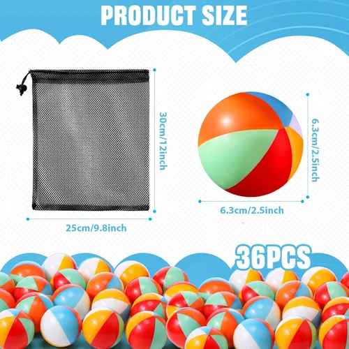 Miniatura 3 de Hungdao 75 pelotas de estrés para la playa de 2.5 pulgadas, mini bolas de alivio del estrés, arcoíris, piscina, juguetes de juego, juguetes