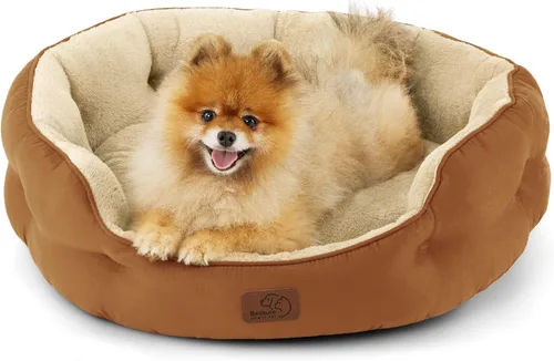 Miniatura 31 de Bedsure Camas refrescantes para perros pequeños, camas redondas para gatos de interior, cama lavable para cachorros y gatitos con parte inferior Azul