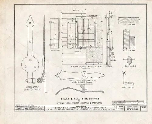 Historic Pictoric : Blueprint HABS NJ,2-TAPO,3- (Sheet 4 of 19) - Frederick Haring House, Old Tappan & DeWolfe Roads, Old Tappan, Bergen County, NJ