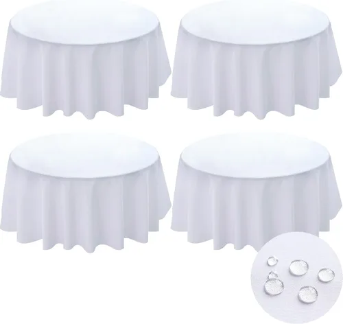 Miniatura 25 de BYDOLL Mantel redondo de 48 pulgadas para la parte superior de un máximo de 38 pulgadas de diámetro, color beige, lavable, al aire libre, resistente