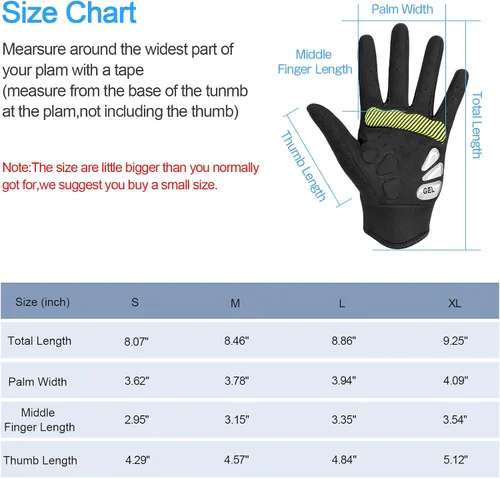 Miniatura 6 de Guantes de ciclismo para hombresmujeres-almohadilla de gel de 0.197 in guantes antideslizantes de bicicleta de carretera para MTB ciclismo