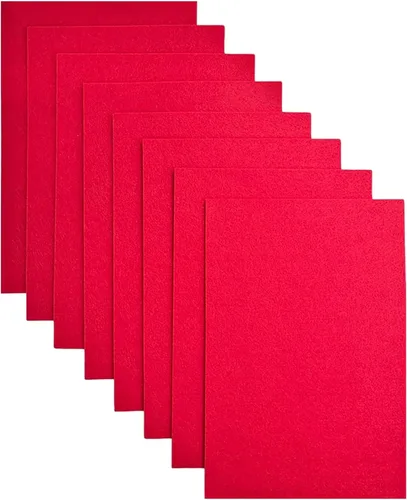 Miniatura 10 de Jtnohx - Fieltro rígido, hojas de fieltro de 2 mm de grosor para manualidades, cuadrados de tela de fieltro dura de 20,3 x 30,5 cm, 8 piezas