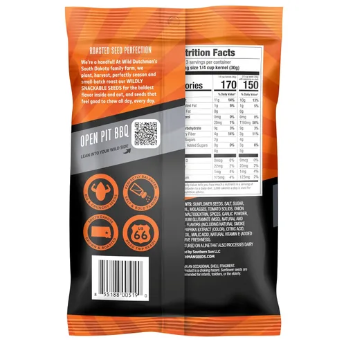 Miniatura 3 de Wild Dutchman Semillas de girasol tostadas en una bolsa resellable para una frescura definitiva y un fácil vertido, paquete de 6 sabores variados