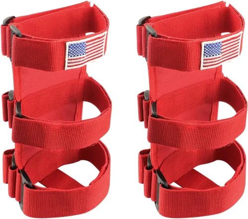 Miniatura 11 de Soporte para extintor de barra enrollable Ohleats, correa ajustable para extintor de incendios con patrón de bandera americana, accesorios