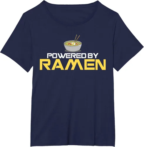 Miniatura 15 de Camiseta de fideos de anime japoneses Powered By Ramen, Negro, S