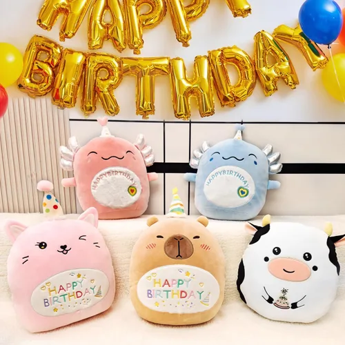 Miniatura 14 de Capybara - Almohada de peluche de cumpleaños de 14 pulgadas, bonita almohada de feliz cumpleaños Capybara, regalos para niños y niñas