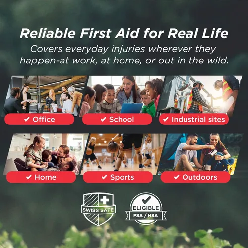 Miniatura 5 de Swiss Safe Mini First Aid Kit – 120 Pcs Compact Hard Shell Medical Kit for Home, Car, Travel, Camping, Hiking, Sports, Office & Outdoor Emergencies