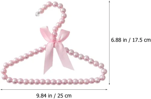 Miniatura 7 de Toddmomy Perchas para bebés, 5 piezas de perlas, perchas para ropa con cuentas, perchas para ropa de vestir y pantalones, perchas para armario