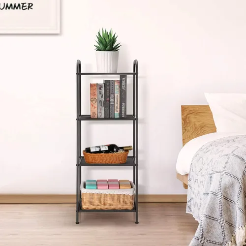 Miniatura 5 de MAX Houser Estante de almacenamiento con estante, soporte extensible de estilo industrial, estantes de pie para cocina, baño, oficina, sala de Gris