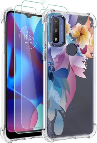Miniatura 9 de Osophter Funda para teléfono Moto G Pure, funda Moto G Pure para mujeres y niñas, diseño floral con protector de pantalla, absorción de golpes