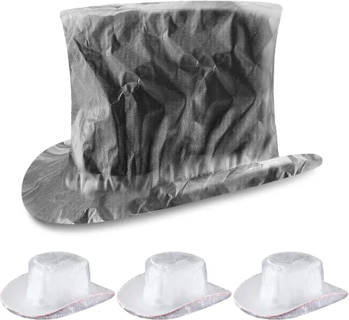 4 fundas de plástico para sombreros de vaquero, fundas para sombreros de vaquero, protectores para sombreros de vaquero para almacenamiento, Gris