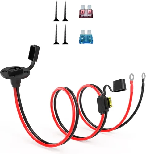 Miniatura 14 de ELFCULB Cable de extensión de enchufe de alimentación SAE a conector SAE, puerto de pared lateral SAE de montaje en panel de 14 AWG de 2 pies