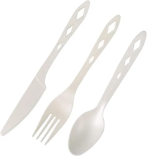 Miniatura 6 de Tenedores desechables CPLA 100% compostables [paquete de 300] tenedores desechables CPLA. Juego de cubiertos no plásticos. Cubiertos ecológicos