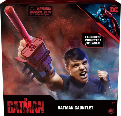 Miniatura 2 de DC Comics, Guantelete de Batman con lanzador, juguete interactivo de juego de rol, la película de Batman coleccionable, juguetes para niños y niñas