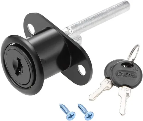 uxcell Cerradura de émbolo del gabinete del armario del escritorio del cajón, diámetro del cilindro de 3/4" longitud del cilindro 13/16", superficie