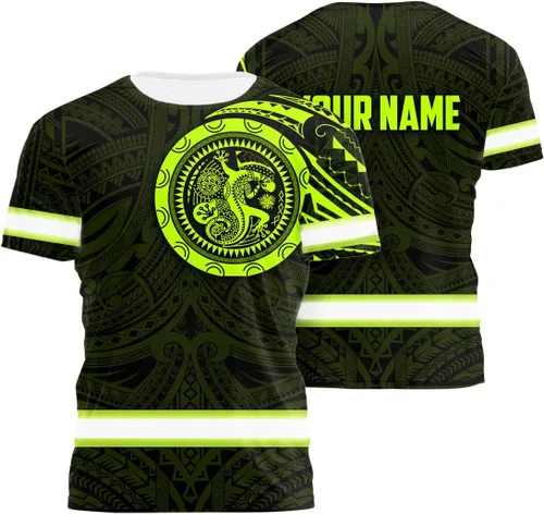 Miniatura 26 de Camisa de Alta Visibilidad con Cráneo para Hombre, Camisas Reflectantes de Seguridad con Bandera de EE. UU., Nombre Personalizado para Ropa