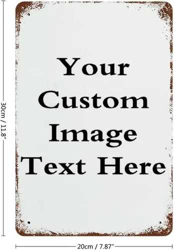 Miniatura 2 de PPFINE Letreros de metal personalizados, imagen de texto personalizada con tu nombre, decoración de pared para el hogar, bar, letreros de calle